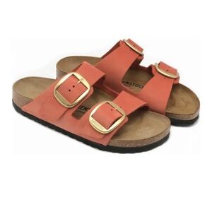 Birkenstock Double Strap Big Gold Buckle Sandals